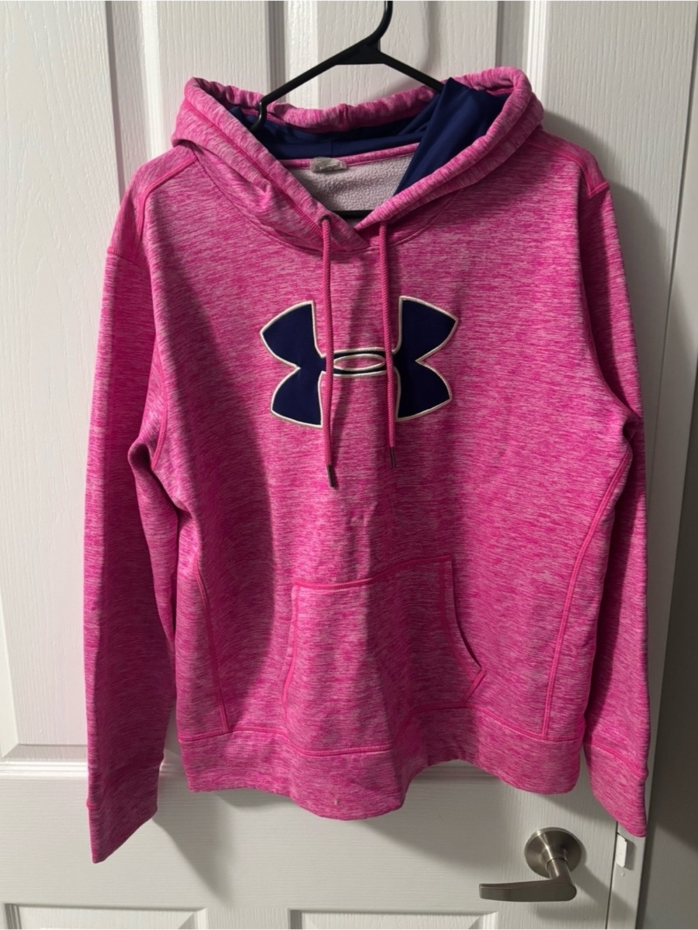 Under Armour Pink & Navy Logo Women's Pullover Hoodie